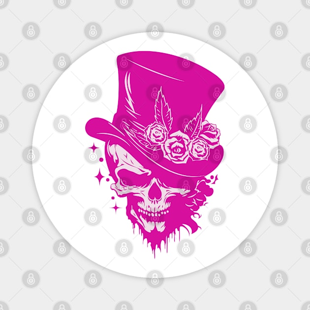 Pink Skull Art Magnet by Bellinna